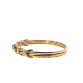 7" - Pre-Owned - 9ct - Double Hook Bangle With Cross Detailing ( 14.61g )